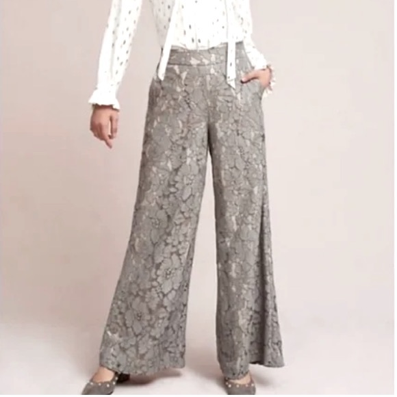 Anthropologie Pants - Anthropologie Feather Bone Lace Wide Leg Pants Size XS